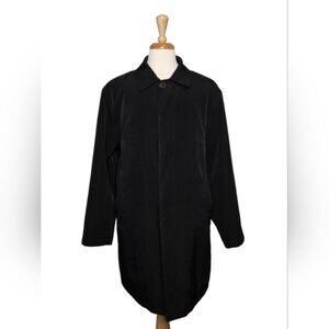 Tower London Fog Black Trenchcoat Spring Fall Dark Academia Trench Coat Size L